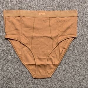 Skims Cotton Rib Brief 3X Brown Camel Stretch Shapewear PNHWB0041 New wi…